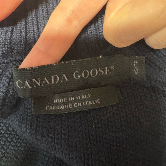 Canada Goose sweater merino wool knit navy blue full zip size xs Italy - Picture 3 of 9